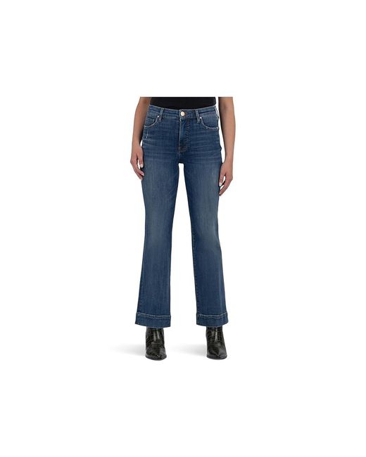 Kut From The Kloth Black Kelsey High Rise Fab Ab Ankle Flare With Wide Hem Jeans, Cotton/Denim/Spandex