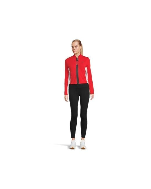 PUMA Red T7 Slim Short Track Jacket Jacket For All Time/ Cotton/Elastane/Polyester