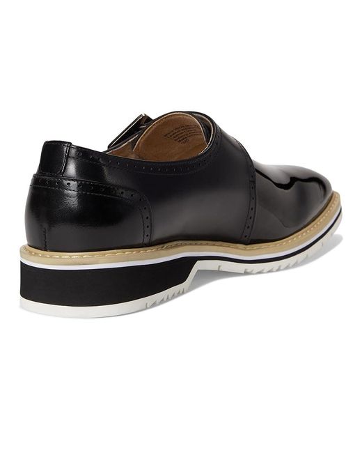 Stacy Adams Black Bartram Monk Strap Lace Up Wing Tip Shoes, Leather/Synthetic for men