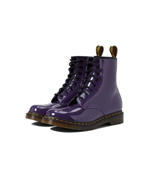 Dr. Martens 1460 Patent Leather Boots in Purple Lyst