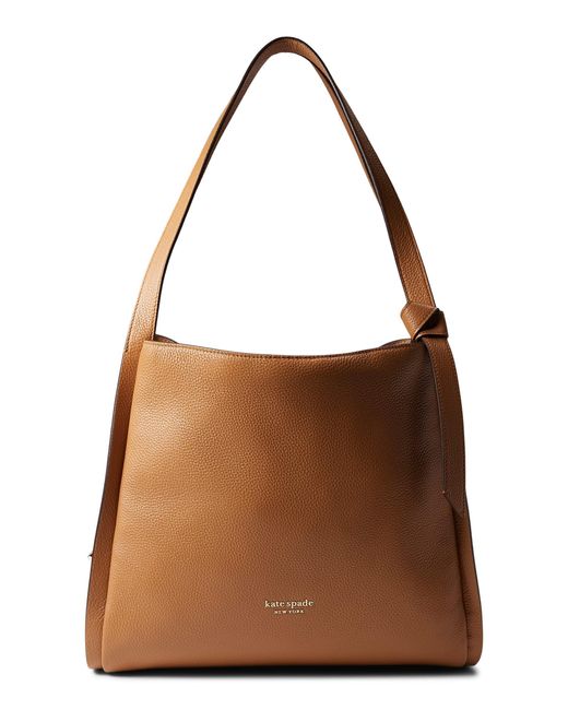 Kate Spade Knott Pebbled And Suede Leather Large Shoulder Bag in Blue