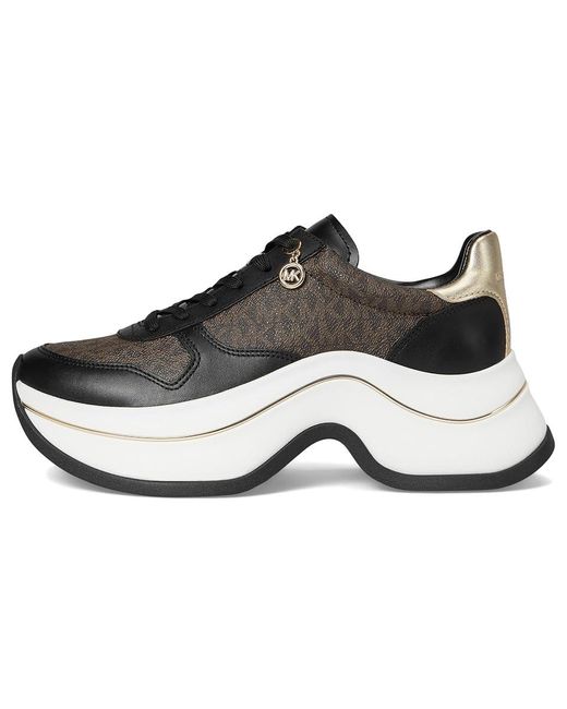 MICHAEL Michael Kors Black Arla Trainer Shoes, Leather