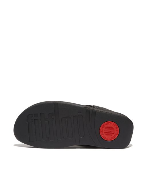 Fitflop Black Lulu Glitz-canvas Toe-post Sandals