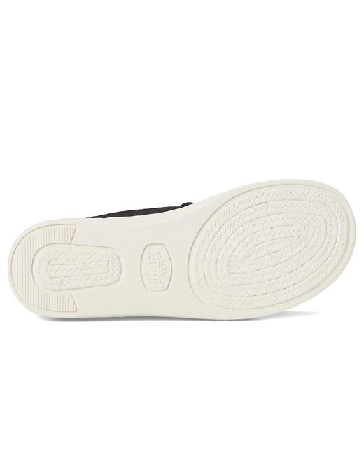 HeyDude Black Wendy Espadrille Woven Flat Shoes, Cotton