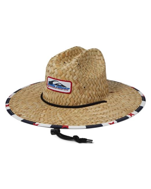 Quiksilver Metallic Pierside Print Lifeguard Straw Sun Hat for men