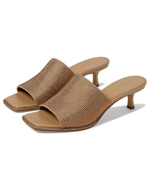 MICHAEL Michael Kors Natural Lara Kitten Sandal (Camel) Sandals