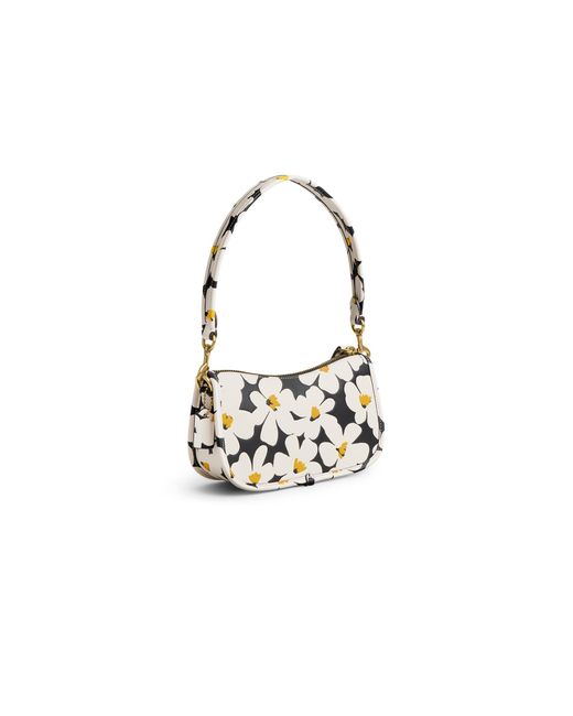 COACH Black Swinger 20 With Floral Print