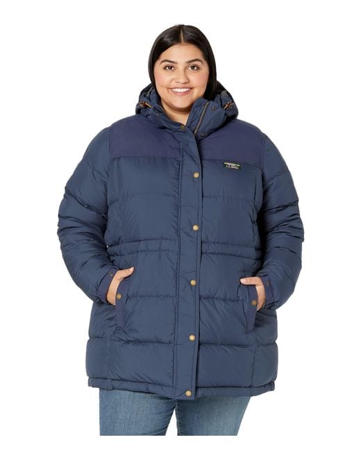 L.L. Bean Plus Size Mountain Classic Down Parka in Blue Lyst