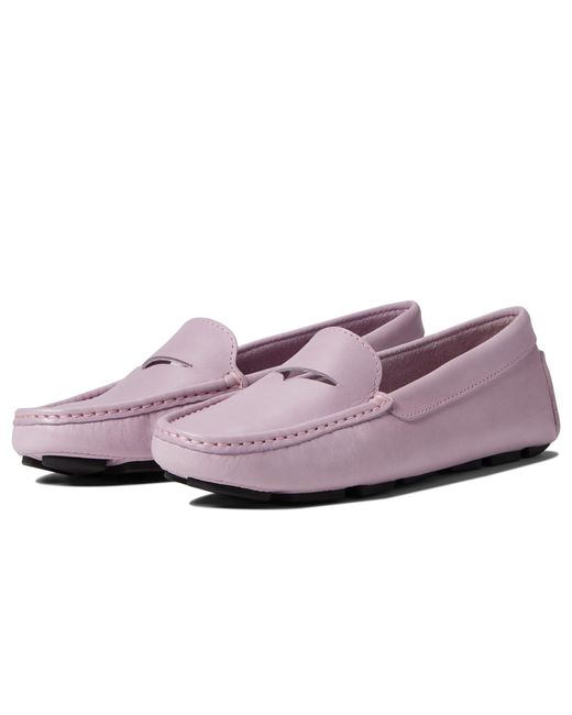 Massimo Matteo Leather Cutout Penny Loafer in Purple | Lyst