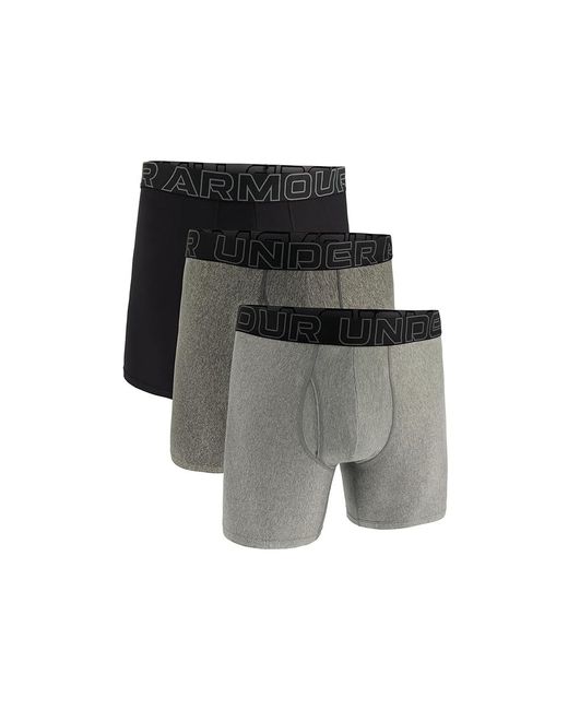 Under Armour Black 3-Pack Performance Tech Solid 6 Boxer Briefs Underwear, Elastane/Polyester for men