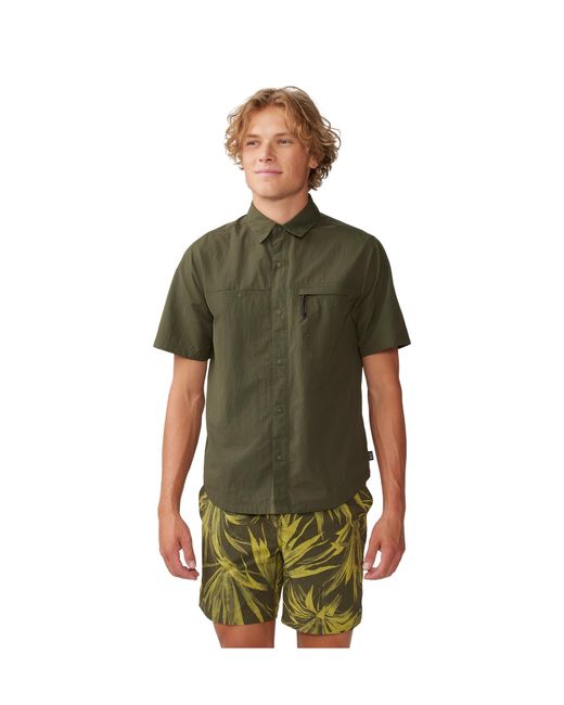 Mountain Hardwear Green Stryder Short Sleeve Shirt for men