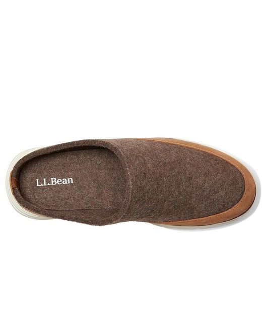L.L. Bean Brown Downeast Clog Wool Slippers 11 B