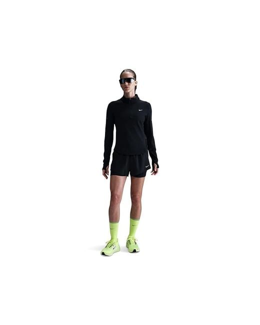 Nike Black Swift Dri-Fit Ultraviolet 1/4-Zip Running Top Workout/Reflective, Elastane/Polyester