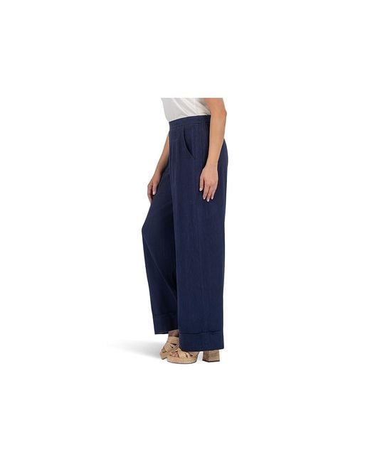 Kut From The Kloth Blue Meg High Rise Wide Leg Jeans Xs, Denim/Linen/Rayon