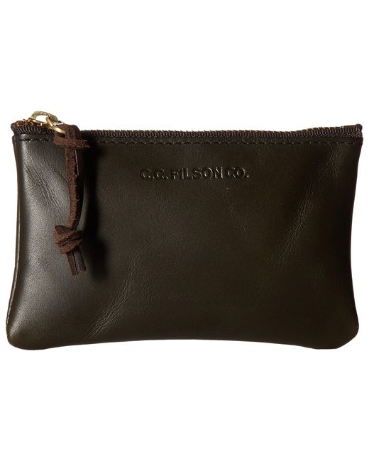 Filson Black Small Leather Pouch
