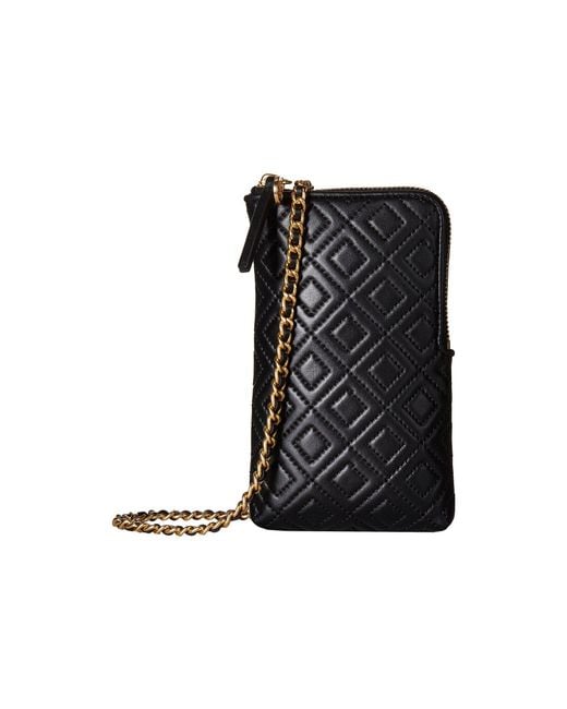 Tory Burch Fleming Phone Crossbody (black) Cross Body Handbags