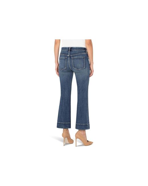 Liverpool Los Angeles Black Petite Gia Pull-On Mid-Rise Flare W/ Wide Hem Jean 25 Inseam Jeans, Cotton/Denim/Polyester