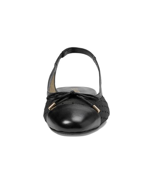 Stuart Weitzman Black Sleek Bow Slingback Flat