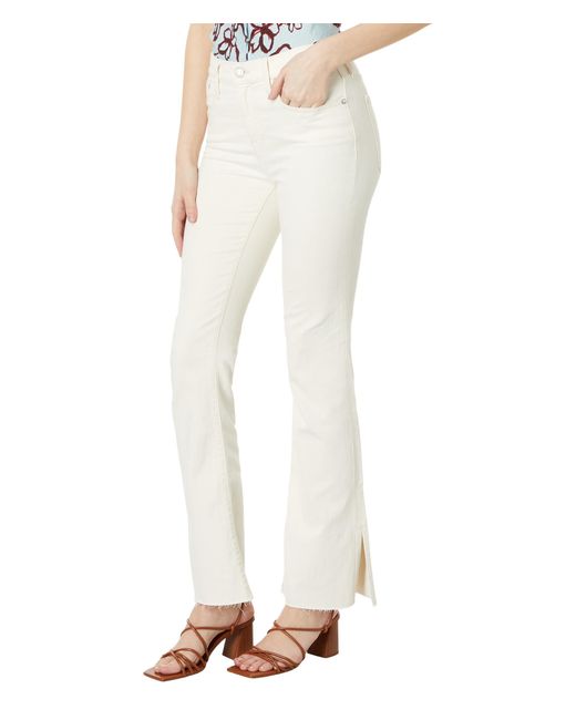 Madewell White Kick Out Full-length Jeans In Vintage Canvas: Raw-hem Edition