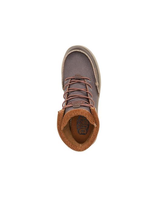 HeyDude Brown Bradley Corduroy Collar/Multi (/Multi) Lace-Up Boots for men