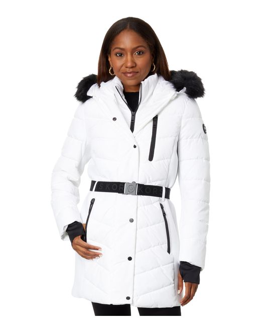 MICHAEL Michael Kors White Belted Active Puffer A421168c