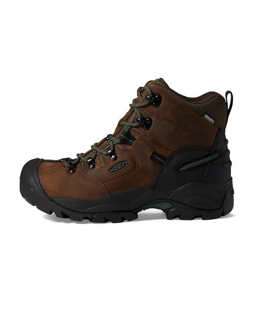 Keen Black Pittsburgh Energy 6 Waterproof (Comp Toe) (Cascade/Greener Pastures) Shoes for men