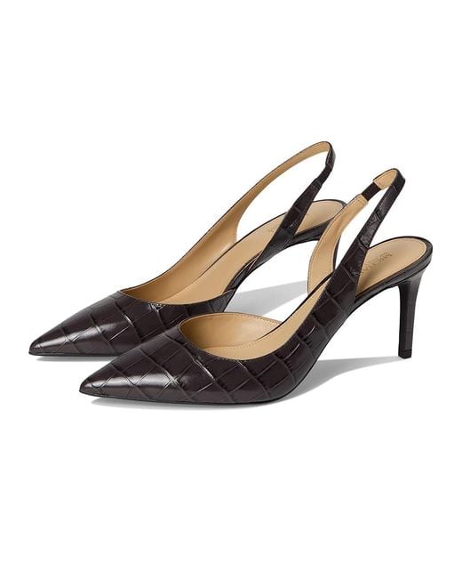 Michael Kors Black Alina Flex Sling Pump Shoes, Leather