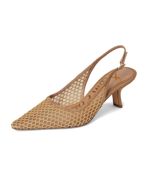 Sam Edelman Multicolor Bianka Sling Mesh 3 High Heels, Leather/Rubber