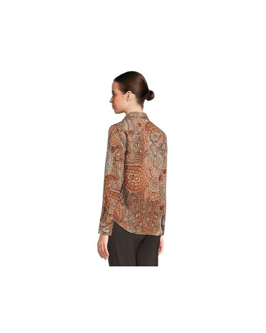 Ralph Lauren Black Classic Fit Paisley Crepe Shirt Clothing, Polyester