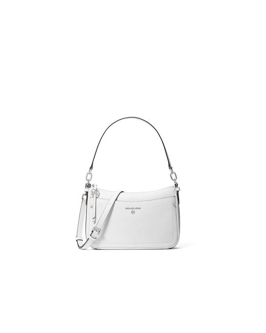 MICHAEL Michael Kors Black Jet Set Charm Medium Top Zip Pochette Crossbody Handbags, Leather