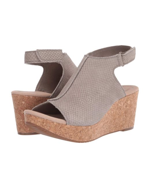 clarks snakeskin wedges