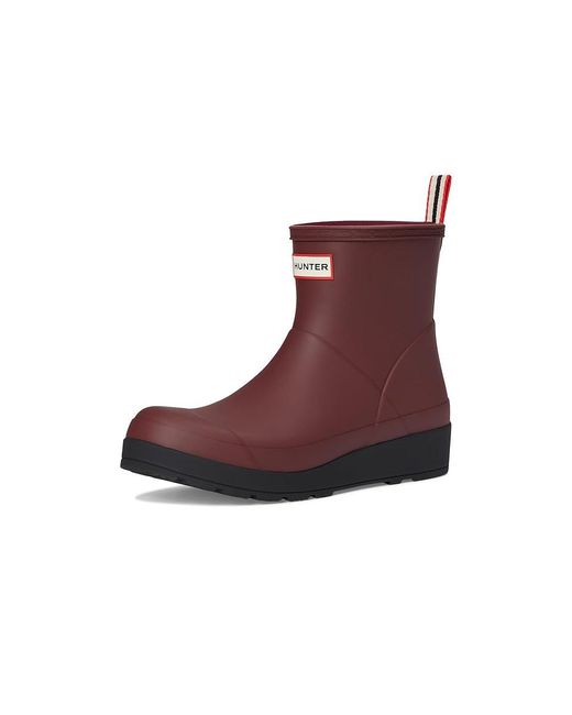 Hunter Brown Play Short Boot Rain Boots, Rubber