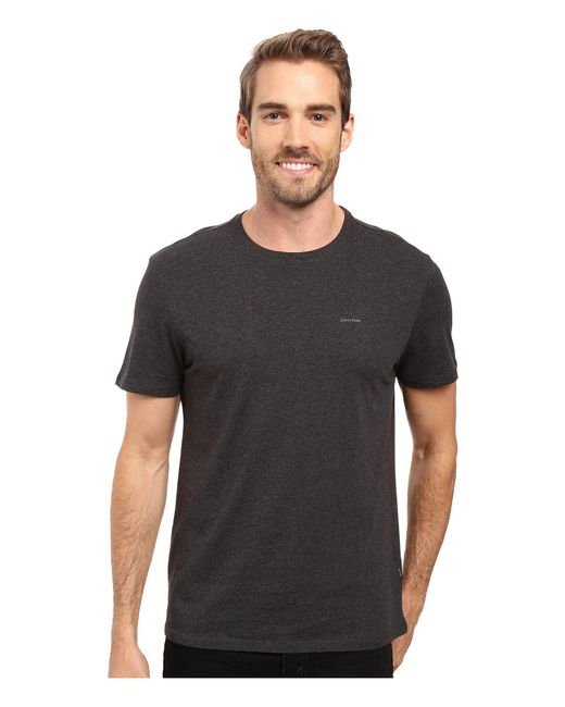 Calvin Klein Metallic Short Sleeve Pima Cotton Crew T-shirt (black) Men's T Shirt for men