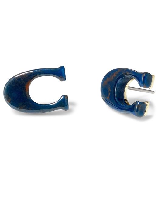 coach c stud earrings