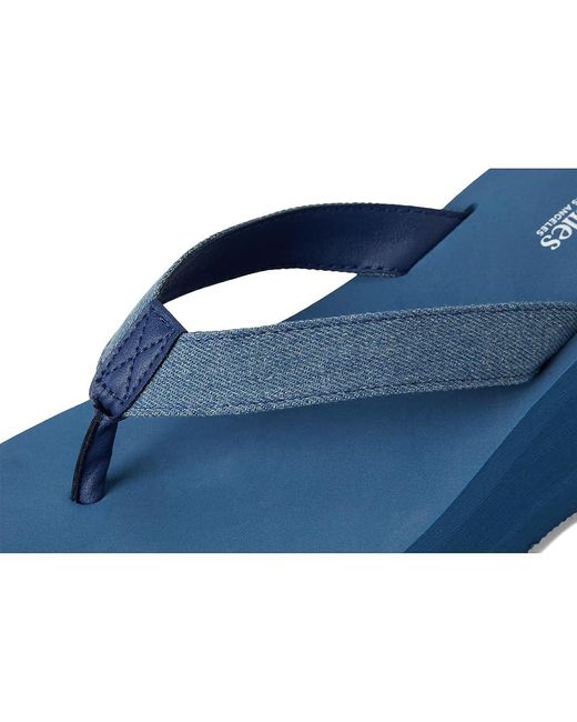 Seychelles Blue Sky Scraper Denim Print Sandal Wedge Shoes 1, Synthetic