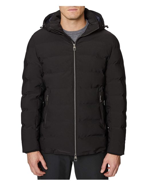 Hickey Freeman Black Quilted Puffer Jacket for men