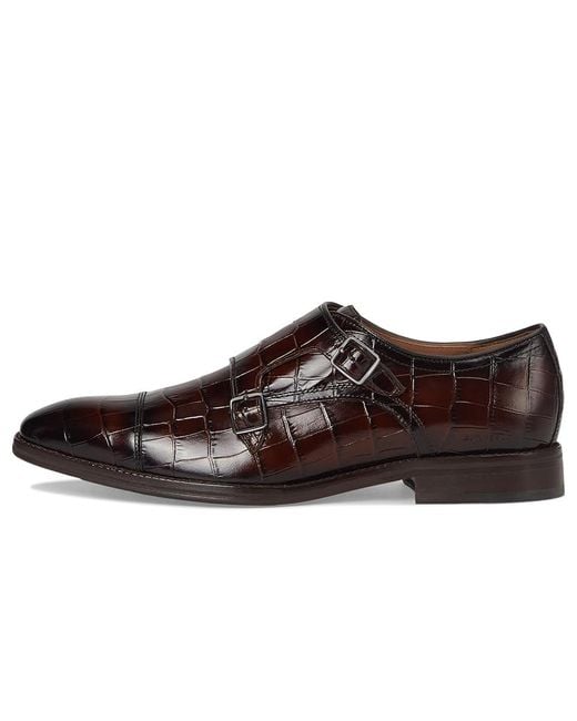 Johnston & Murphy Brown Sullivan Double Buckle Cap Toe Shoes 14 M (D) Leather for men