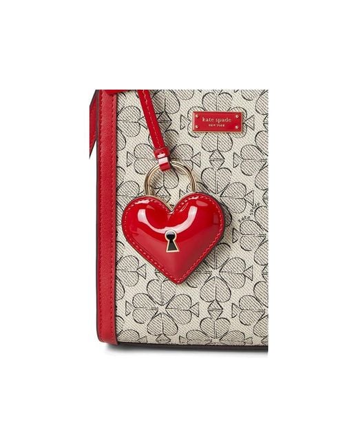 Kate Spade Red Spade Flower Coated Canvas Vday Spade Flower Coated Canvas Manhattan Mini Tote Cross Body Handbags Cherry Rouge/Multi