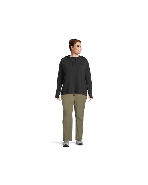 Columbia Black Plus Size Sun Trektm Hoodie Ii Sweatshirt, Cotton/Elastane/Lycra