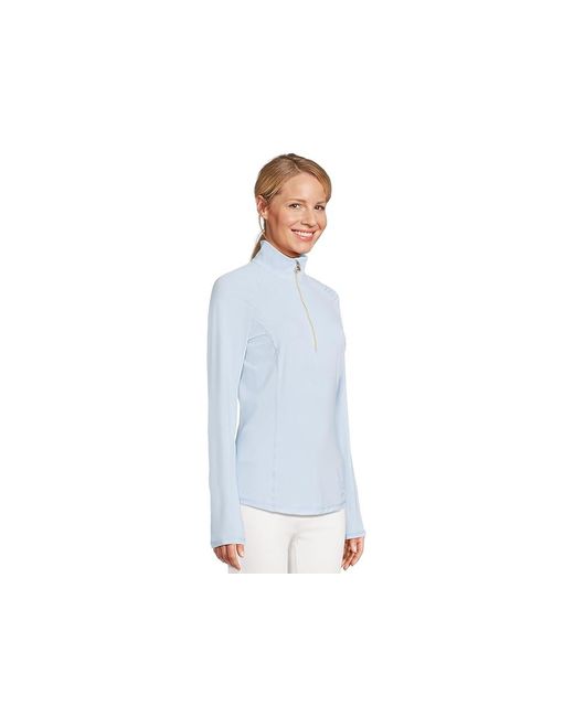 JUSTINE HALF ZIP UPF 50+, CONCH SHELL PINK LIL SUNNY DAISIES