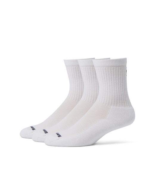 Smartwool White Everyday Solid Rib Crew Socks 3 Pack