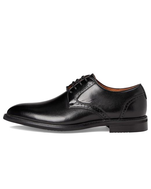 Stacy Adams Black Benson Plain Toe Lace-Up Shoes, Leather for men