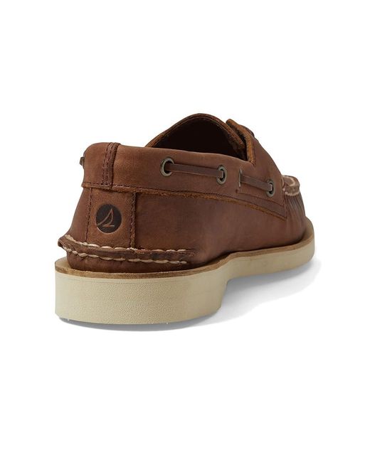 Sperry Top-Sider Brown Authentic Original Double Sole Cross Lace (Dark Tan) Shoes for men