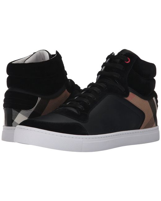 Burberry Black Reeth House Check High Top Sneaker for men