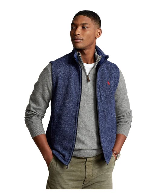 Polo Ralph Lauren Full Zip Fleece Vest in Blue for Men | Lyst