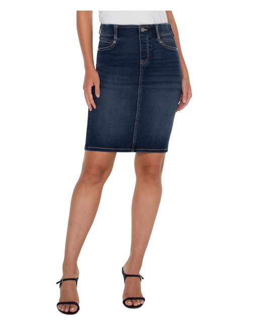 Liverpool Los Angeles Gia Glider Pull-on Forever Fit Denim Pencil Skirt ...