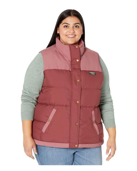 L.L. Bean Synthetic Plus Size Mountain Classic Down Vest Colorblock in