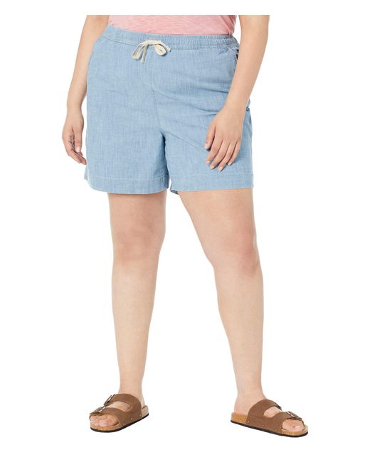 L.L. Bean Cotton Plus Size Lakewashed Chambray Dock Shorts in White Lyst
