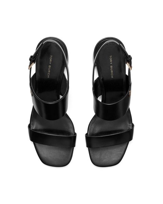 Tory Burch Black 50 Mm Double T Heel Sandals