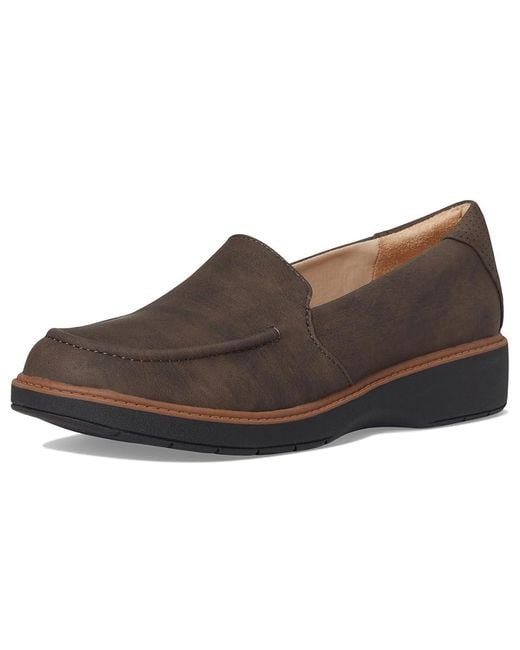 Dr. Scholls Brown Calm Down Loafer/Moc Shoes Flat Shoes, Microfiber